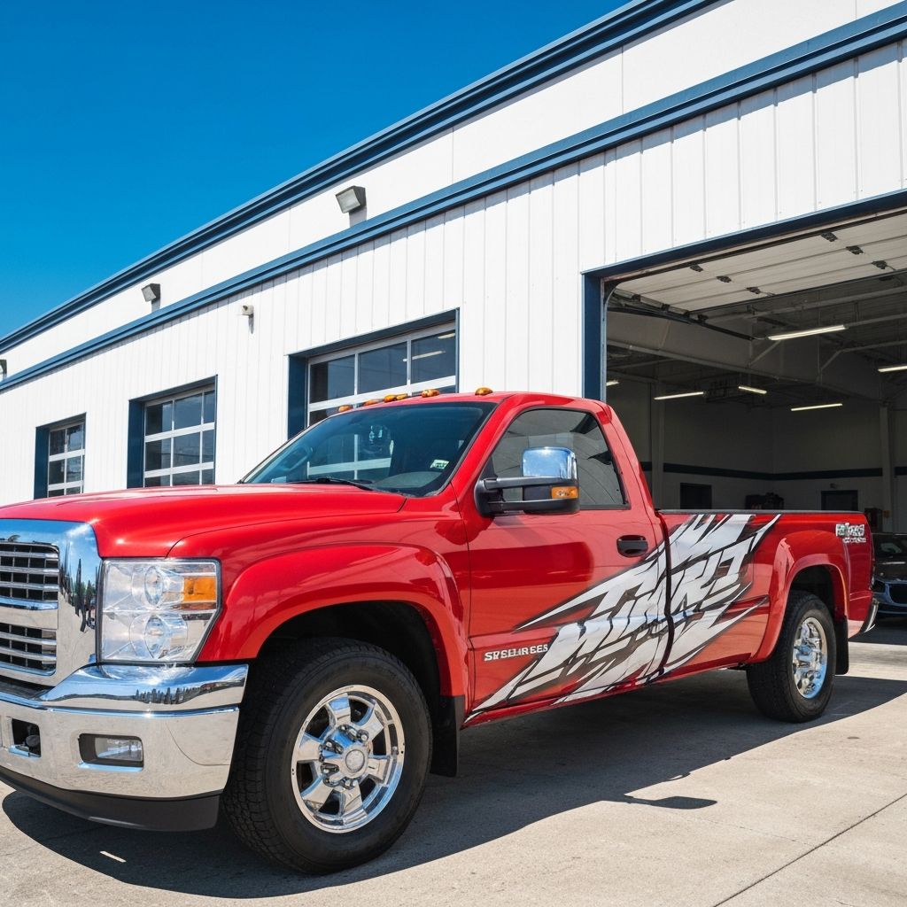 Gloss Red Truck Wrap